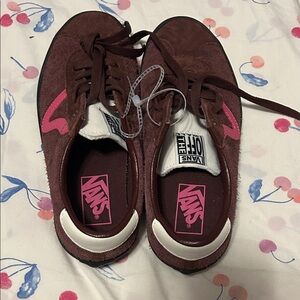 NWOT burgundy suede Vans